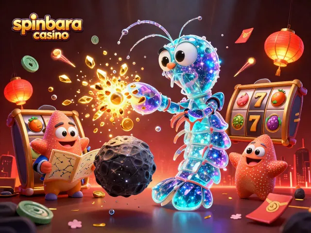 Enhance your gaming adventure at spinbara casino with vibrant 3D cartoon art featuring exciting slots and characters.